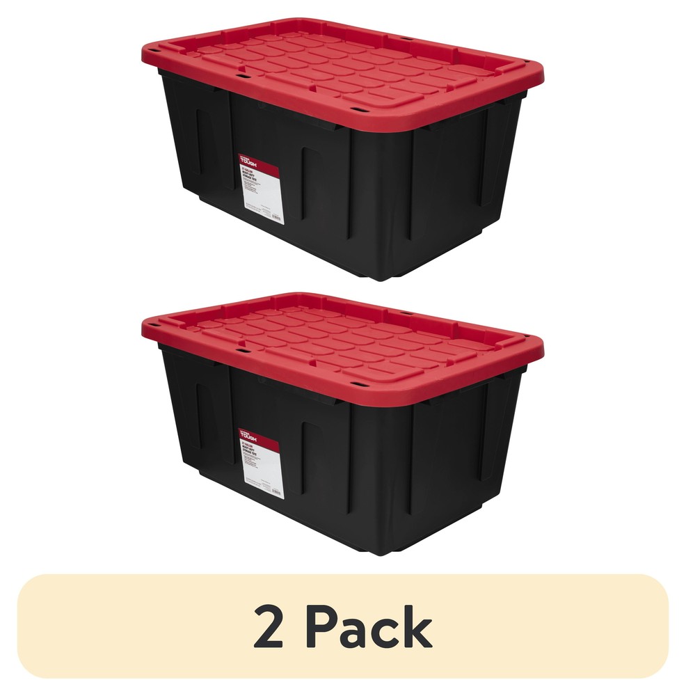 Hyper Tough 27 Gallon Storage Bin 2-Pack, Large Durable Container