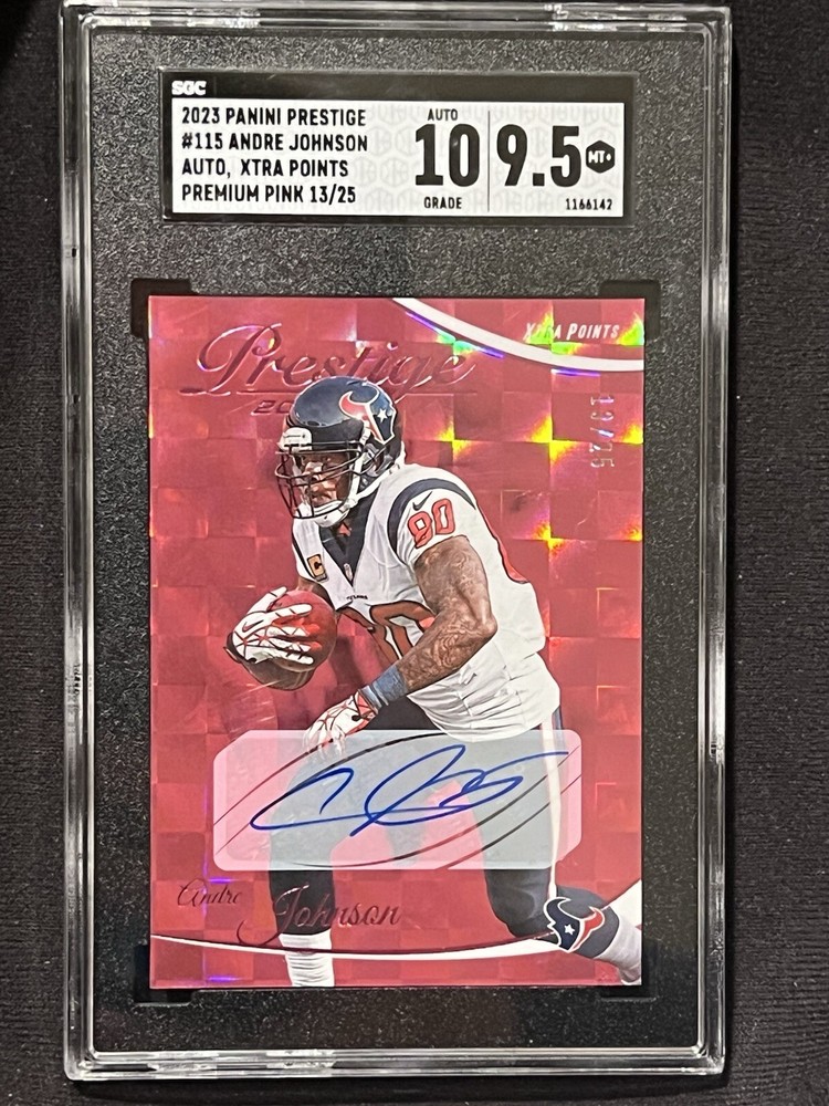 2023 Prestige Andre Johnson Auto Xtra Points Premium Pink /25 SGC 9.5, Auto 10