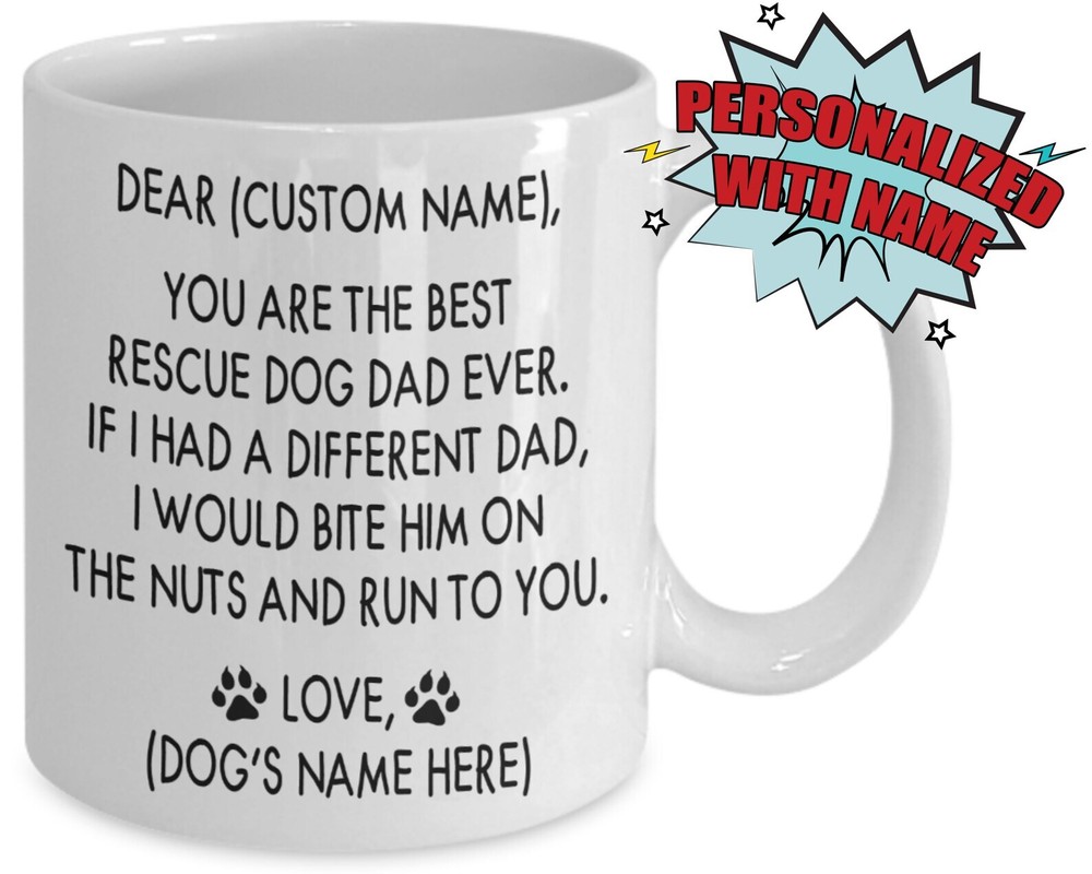 Rescue Dog Custom Mug Personalized Rescue Dog Personalised Rescue Dog Rescue Dog