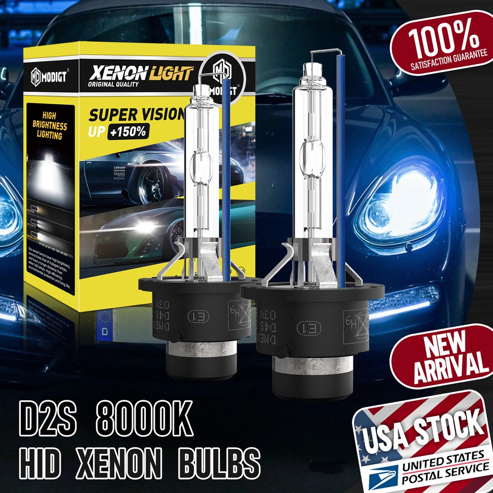 2PCS OEM Modigt D2S 8000K HID Xenon Bulbs for 1999-2009 BMW 325Ci Headlights