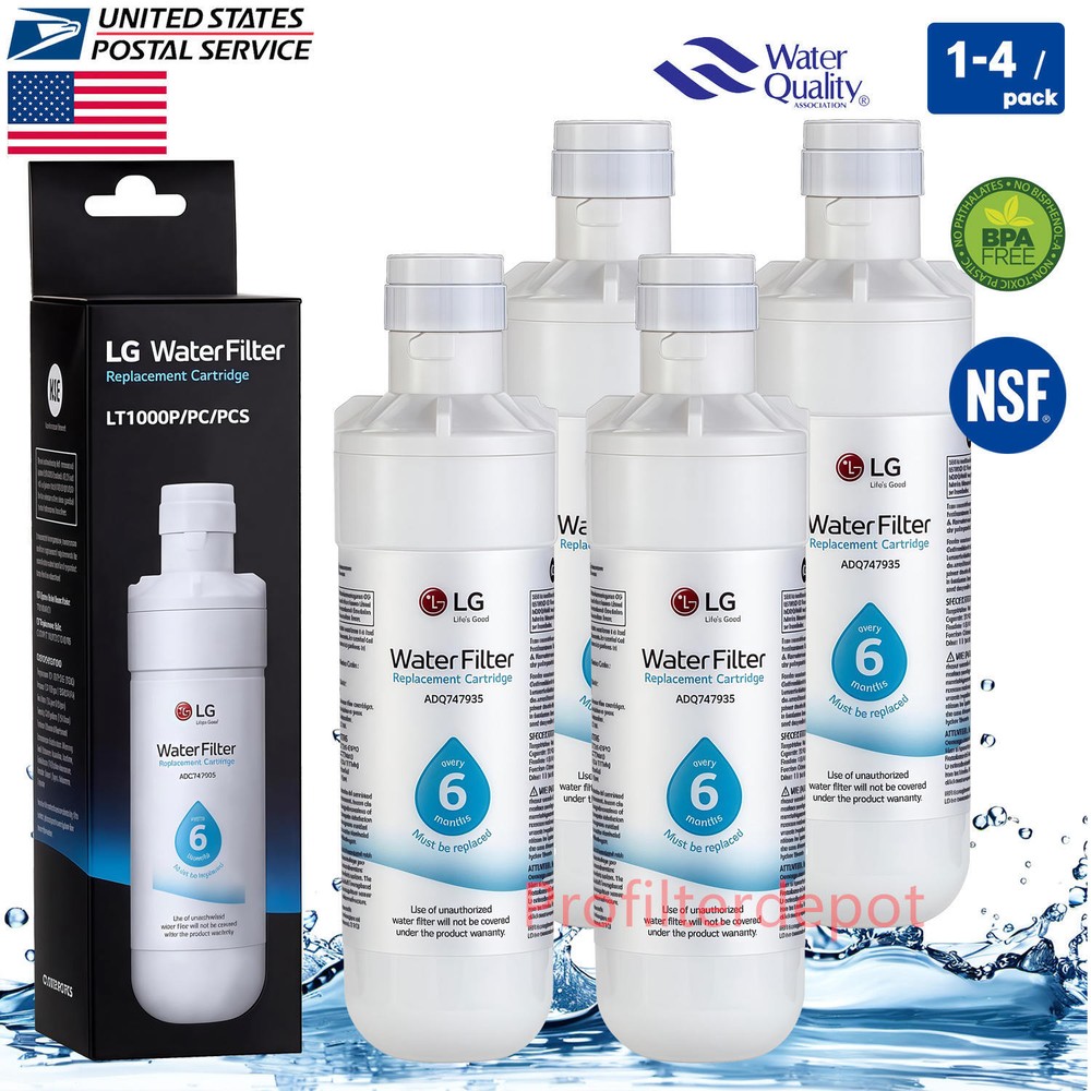 1~4PACK Refresh Refrigerator Ice Water Filter LG LT1000P ADQ747935 Brand New,USA