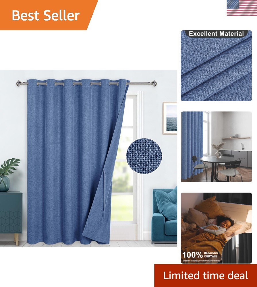 Linen Blackout Curtains 100 Inch Wide Room Dividers for Patio Doors