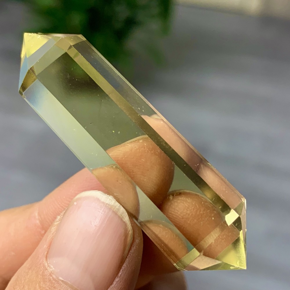 16G Natural Citrine Quartz Obelisk Crystal Double Point Wand Reiki Healing Gem