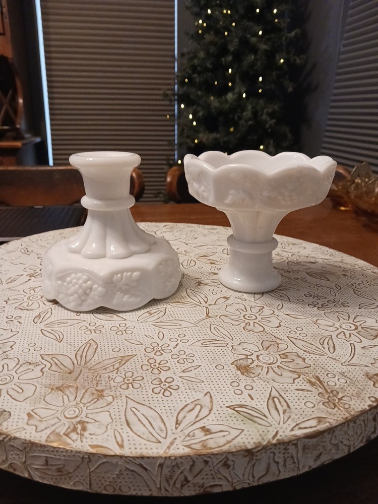 Vintage Westmoreland Reversible Candle Stick Holders with Candy Dish