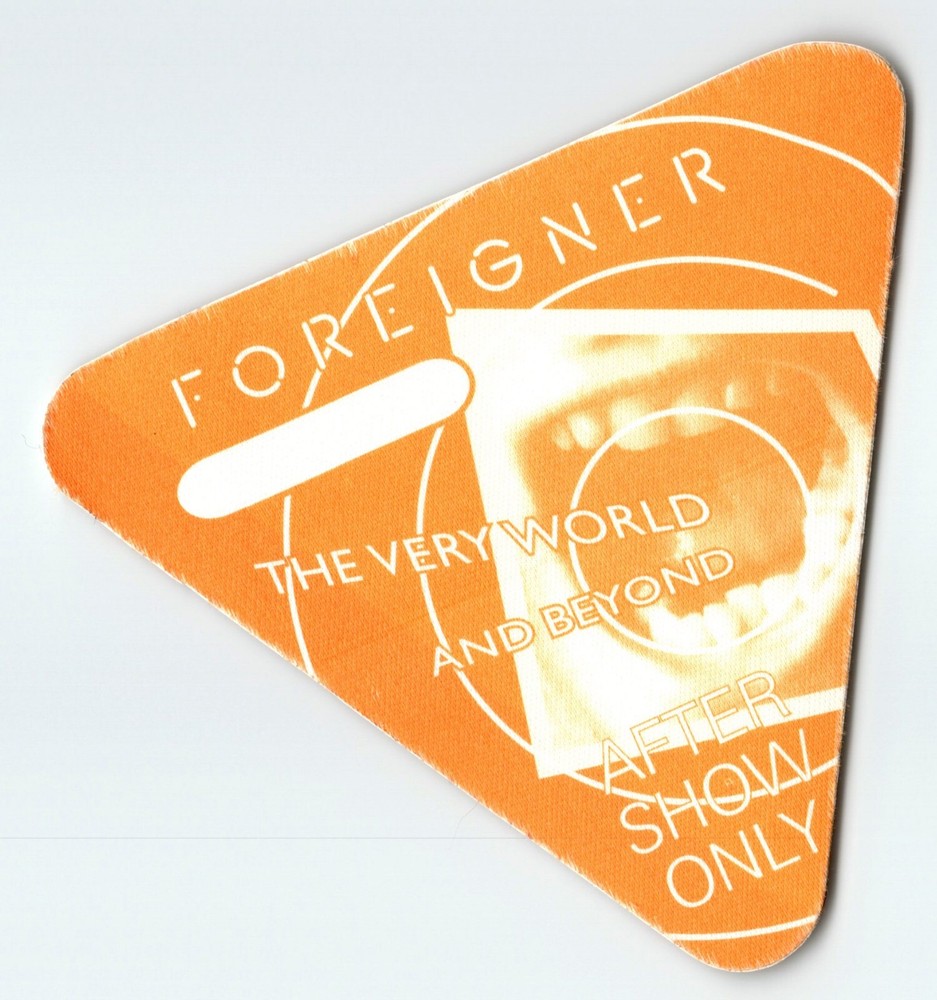 Foreigner Backstage Music Pass The Very World And Beyond Original 1992 Hard Rock