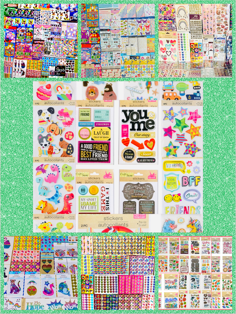Colorful Kid-Friendly Sticker Bundle - 33 Themed Packs for All Ages