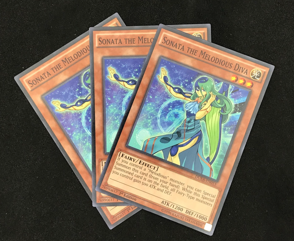 Sonata The Melodious Diva Yugioh Playset 3x Common LP DUEA MP15  