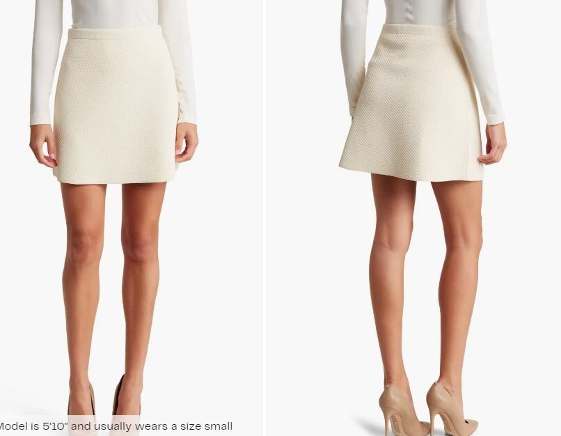 Theory Womens Teslia Vanilla Cream A-Line Skirt Size S New With Tags