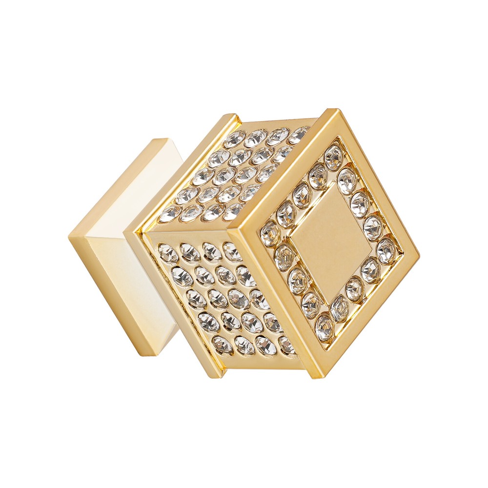8-Piece Brushed Brass Square Cabinet Knobs and Drawer Pulls