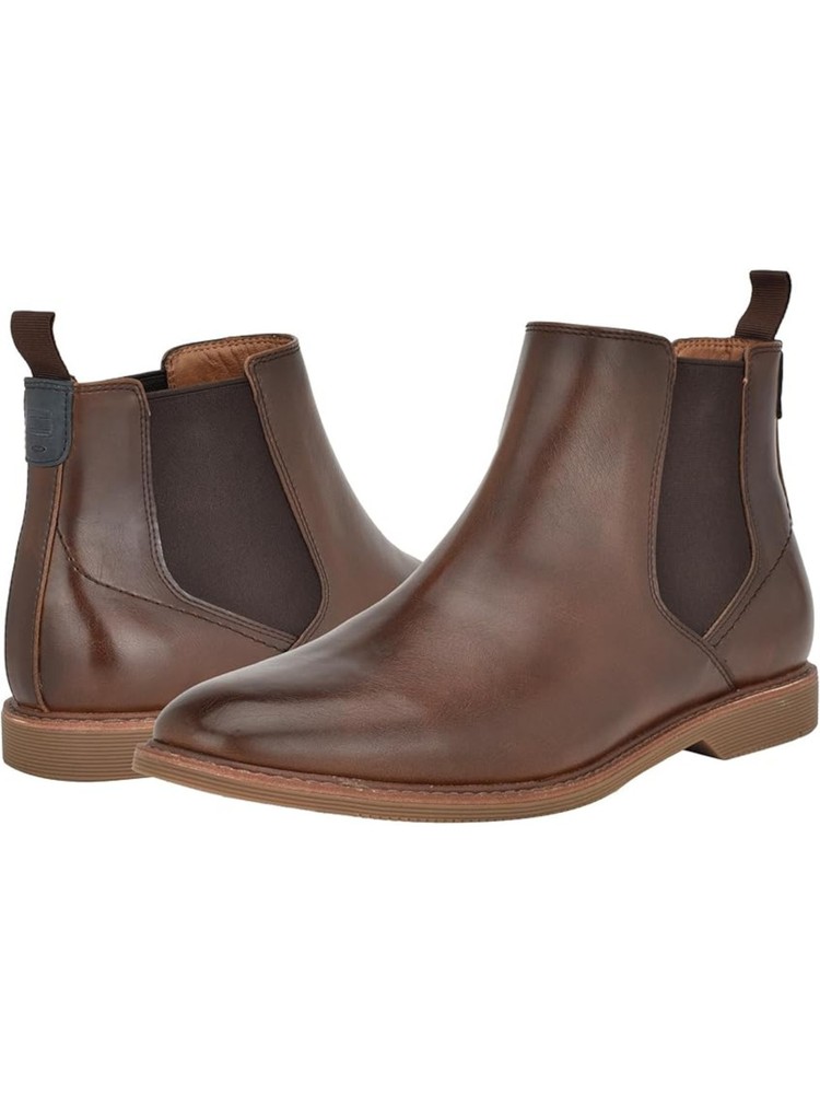 TOMMY HILFIGER Mens Brown Heel Pull-Tab Goring Padded Risten Round Toe Chelsea 9