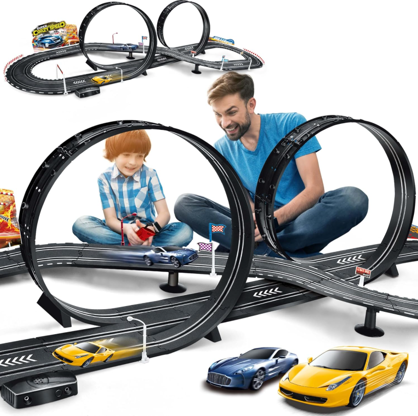 Slot Car Race Track Set Electric Powered Race Track Dual Racing Car Track Set