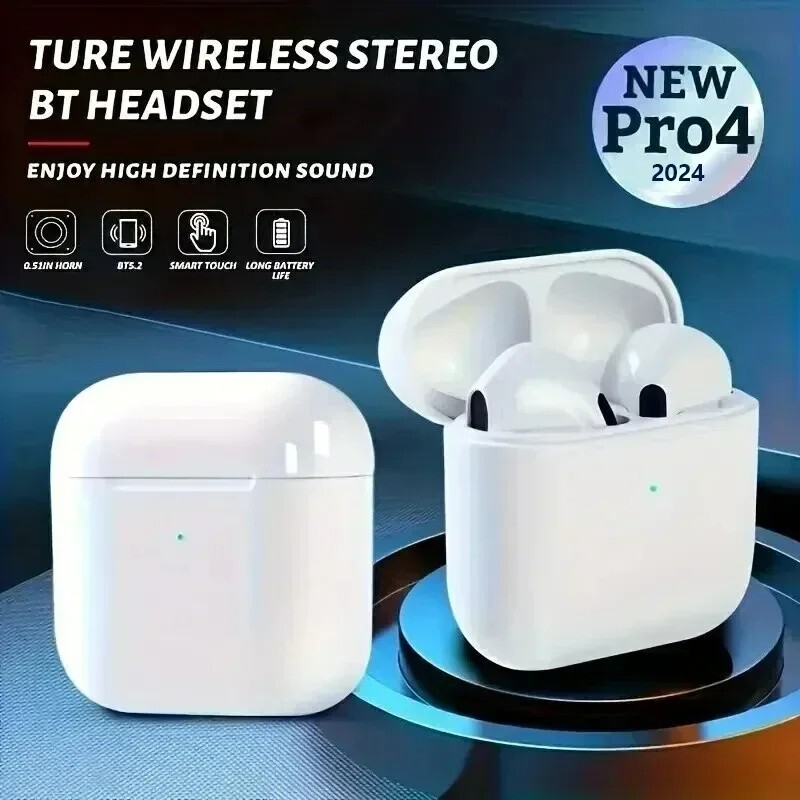 Pro 4 TWS Wireless Bluetooth 5.0 Waterproof Earbuds with Stereo Sound