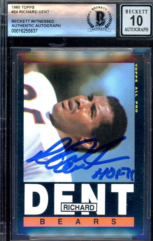 Richard Dent Gem Mint 10 Beckett BAS Signed 1985 Topps Rookie Autograph