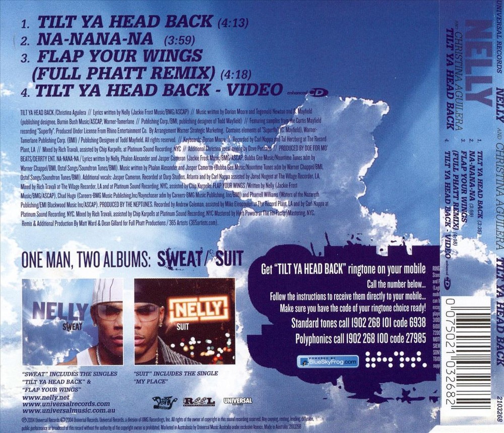 NELLY/CHRISTINA AGUILERA TILT YA HEAD BACK NEW CD