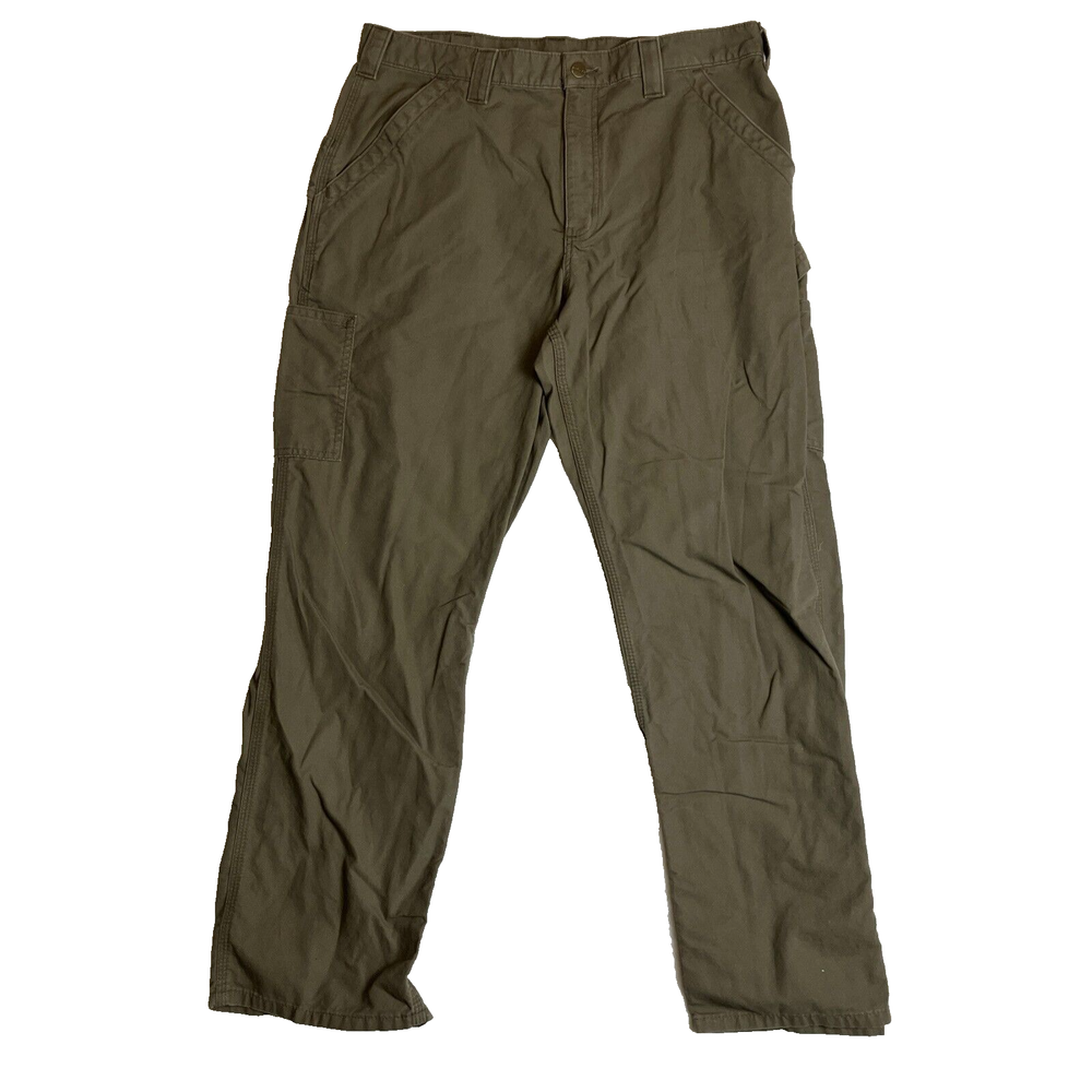 Carhartt B151 Mens 36x30 Duck Canvas Cargo Work Pants Brown Utility Dungaree