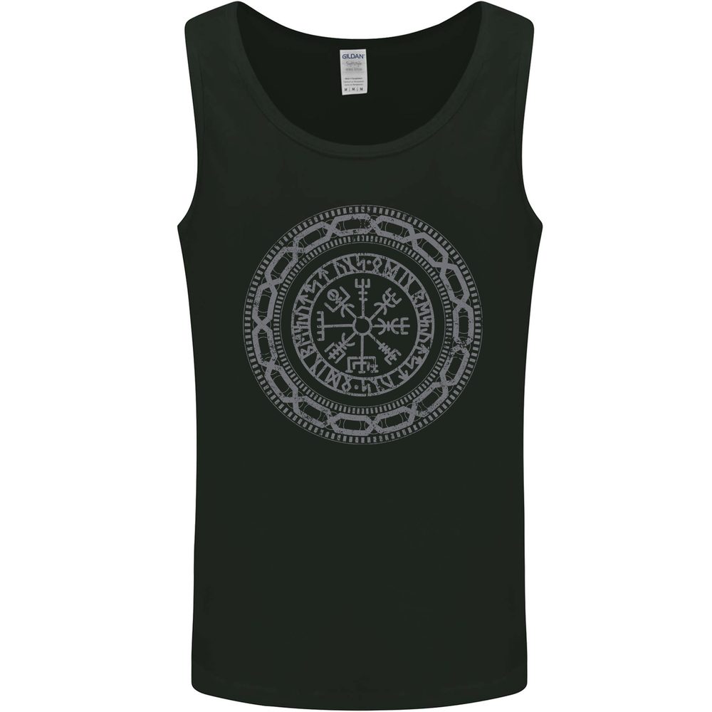 Viking Symbol Vegvisir Grey Gym Mens Vest Tank Top