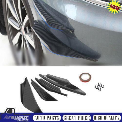Universal Car Front Bumper Splitter Spoiler Canard Carbon Fiber Style