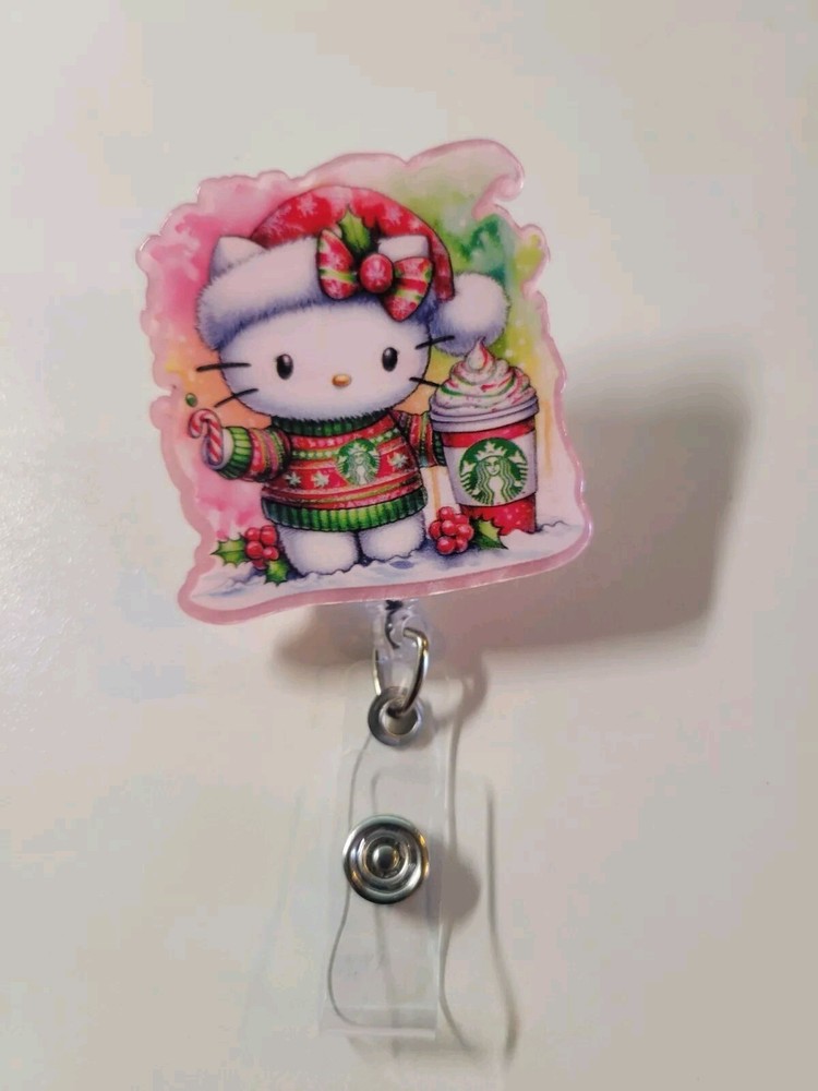 Hello Kitty Starbucks Retractable Badge Reel