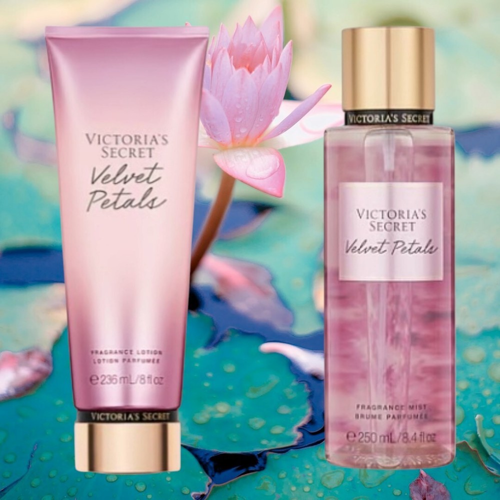 NEW Victoria's Secret VELVET PETALS Fragrance Mist 8.4 oz , Body Lotion 8oz