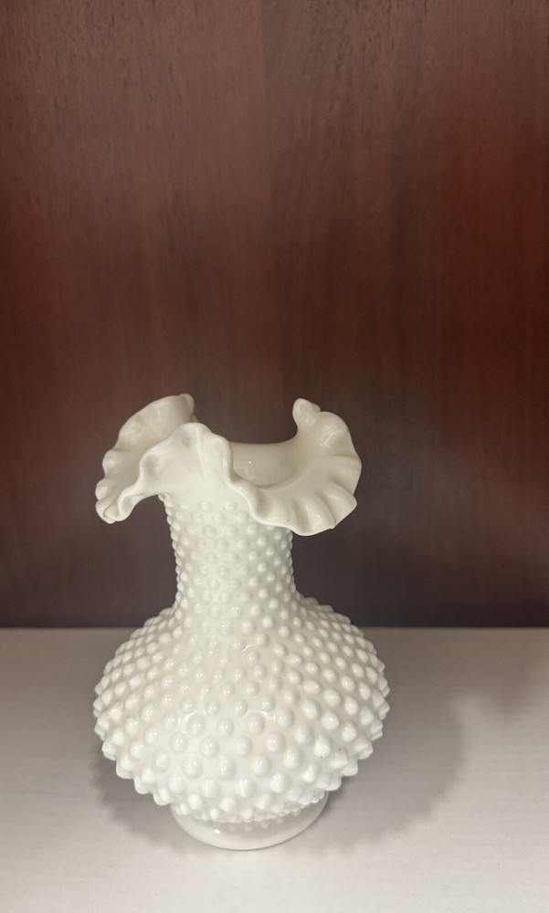 Vintage Fenton Milk Glass Vase Elegant Home Decor Collectible