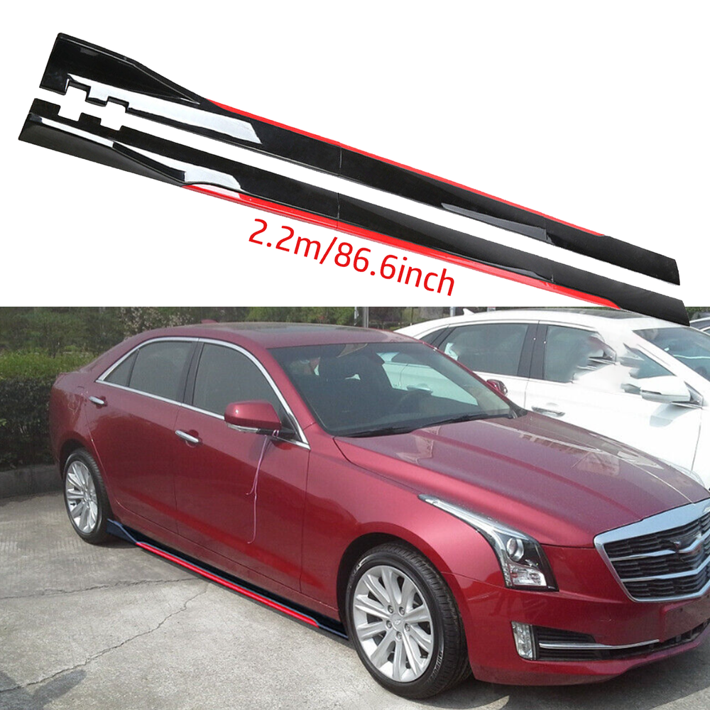 For Cadillac ATS 13-19 Side Skirt Extension Body Kit Splitter Spoiler Glossy
