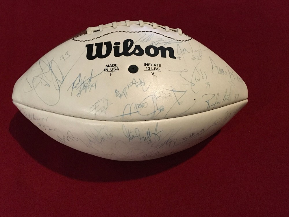 1994 Seattle Seahawks Autographed Team Football Approx. 40 different players