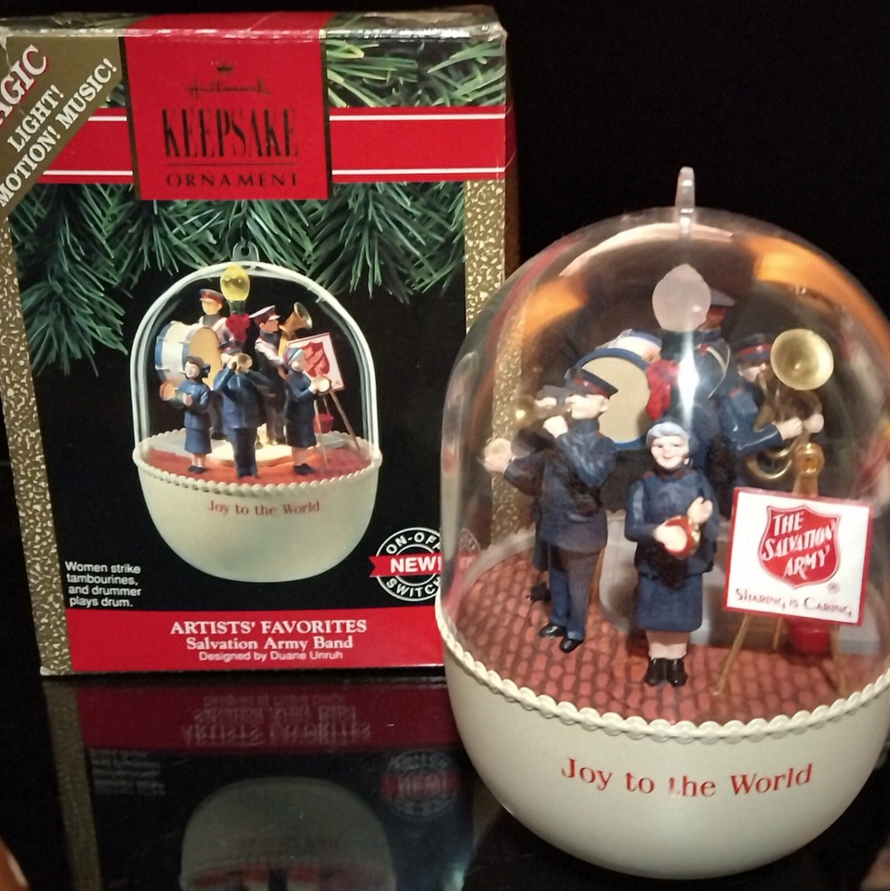 Hallmark Keepsake Orn.  1991 Salvation Army Band Light Motion Music, Duane Unruh