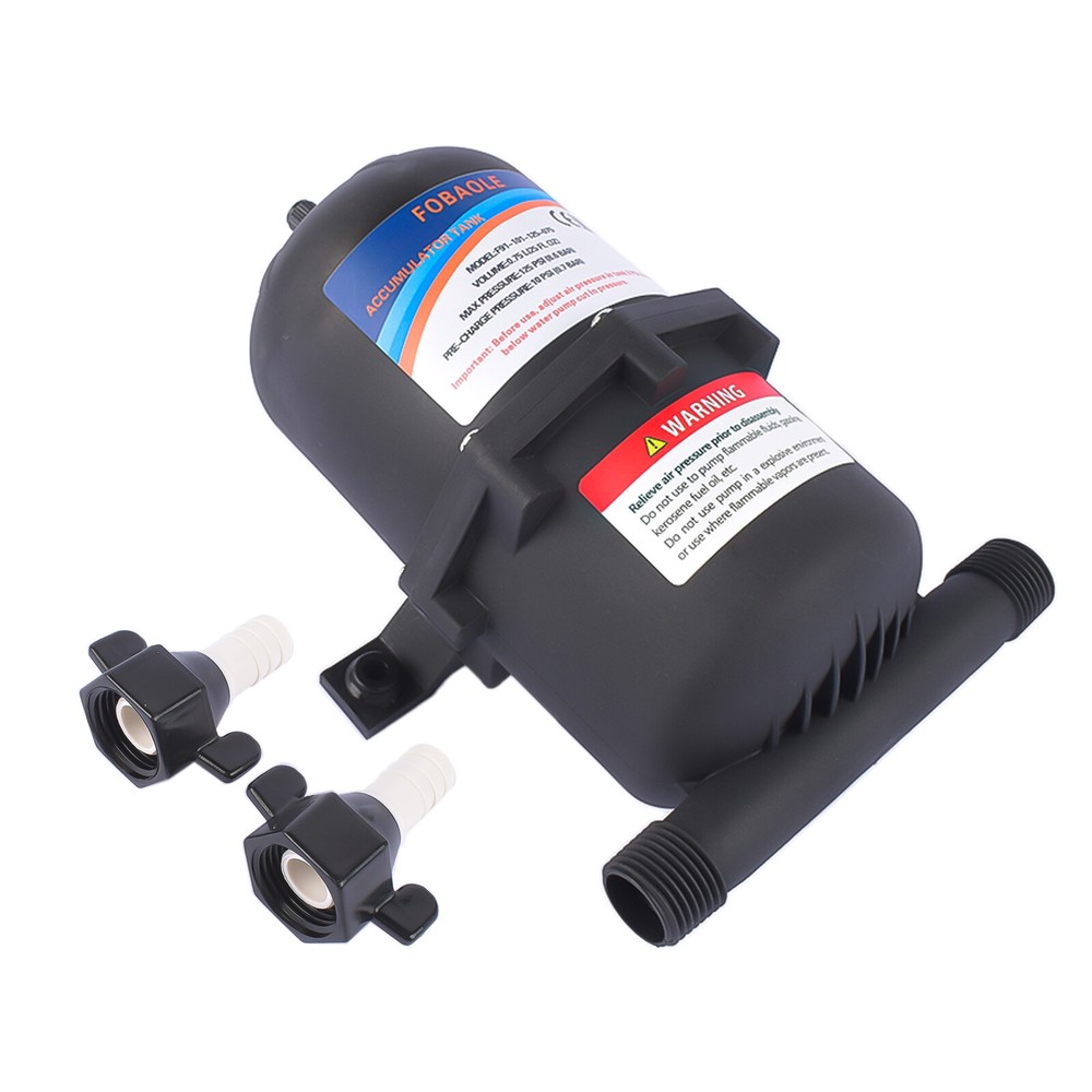RV Accumulator Tank w/Barbed Fitting Water Pressure Vacuum Tank Internal Bladder