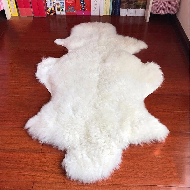 Genuine Sheepskin Fluffy Fur Rug Windward Single 100% Natural Ivory Soft Fashion