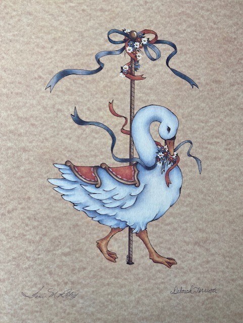 Toni M Baley Deborah Ferrusa Carousel Goose Un-Framed Print 11 X 14