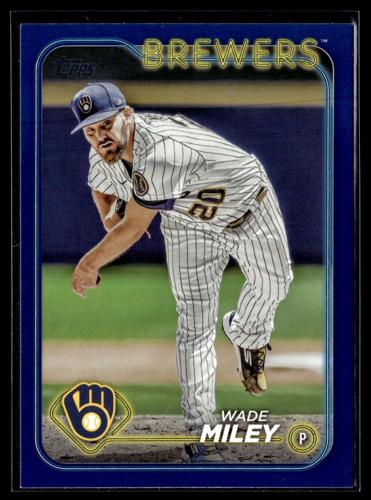 2024 Topps Wade Miley #671 Royal Blue Parallel Milwaukee Brewers Baseball Card