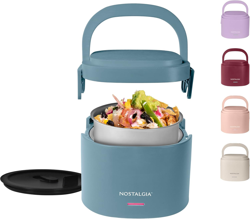 Portable Heated Lunch Box – 2.5-Cup Stainless Steel Food Warmer – Detachable Cor