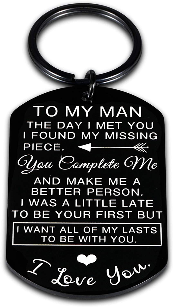 Valentines Day Gifts for Men to My Man Keychain Anniversary for Him Husband Gift-image