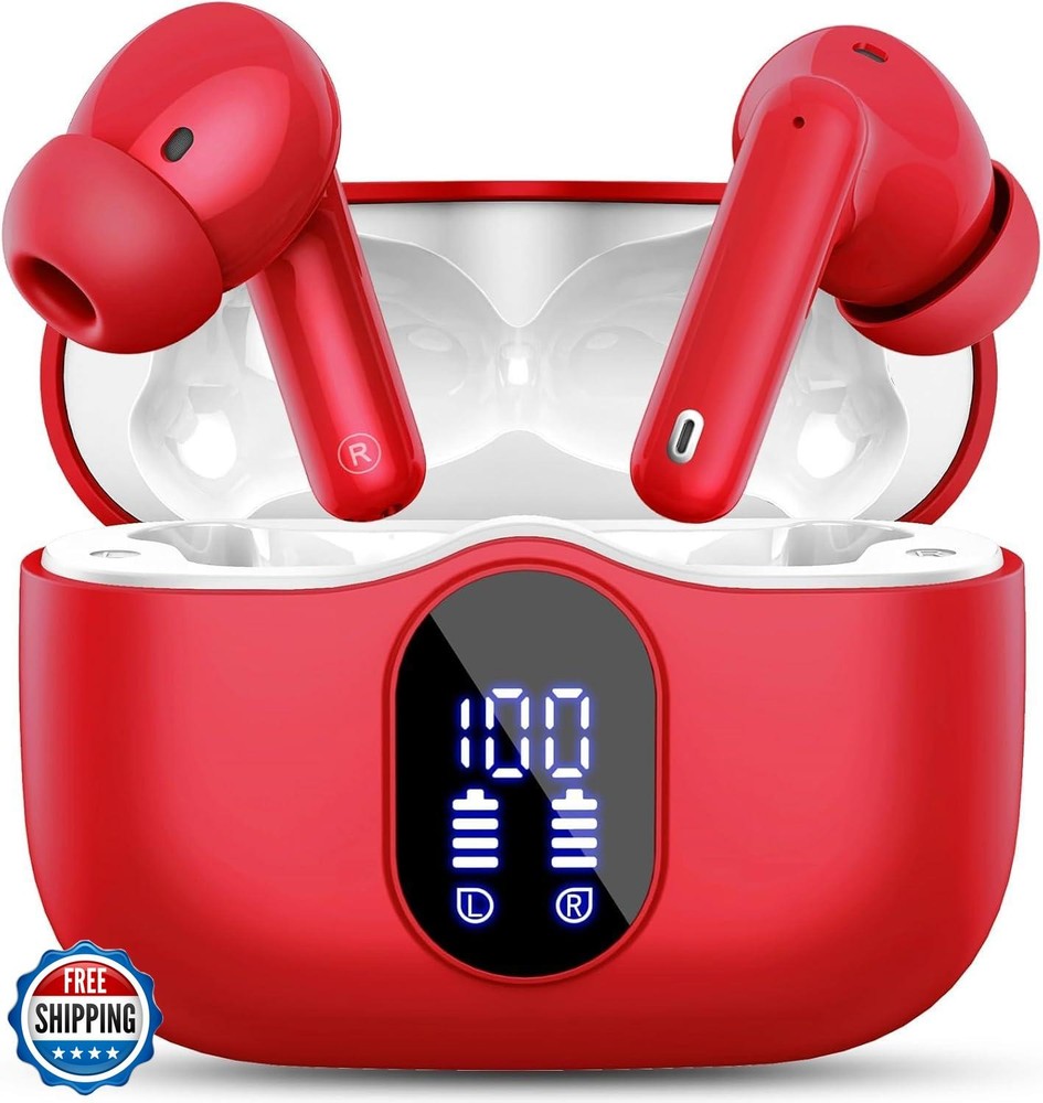 Wireless Bluetooth 5.4 Earbuds with Noise Cancellation and Deep Bass