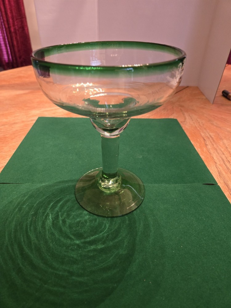 Vintage Heavy Duty Glass Margarita Set Lot Of 6 60 Years Old