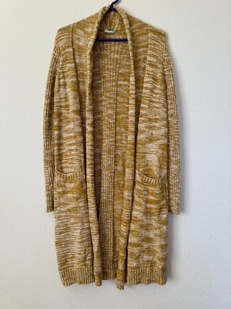 Anthropologie Abigail Duster Mustard Yellow Cardigan, Pre-Owned, XS
