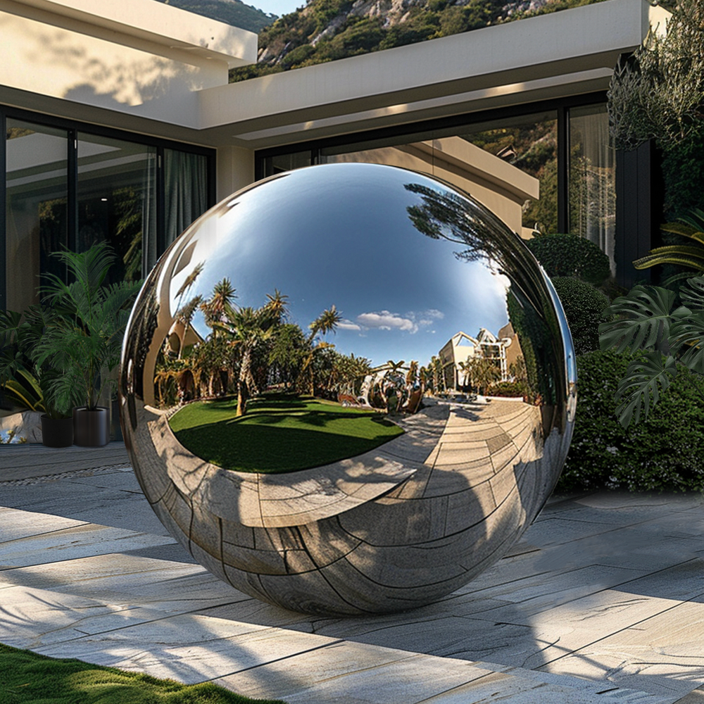 Inflatable Mirror Ball Airtight Shiny Ball & Event Decor 1 Pc 59in Dia Silver