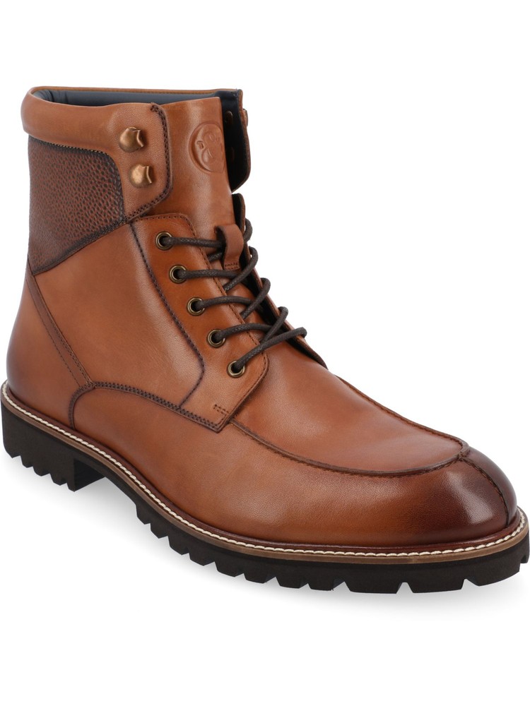 THOMAS & VINE Mens Brown Apron Contrast Pebbled Shaffer Boots Shoes 14 M