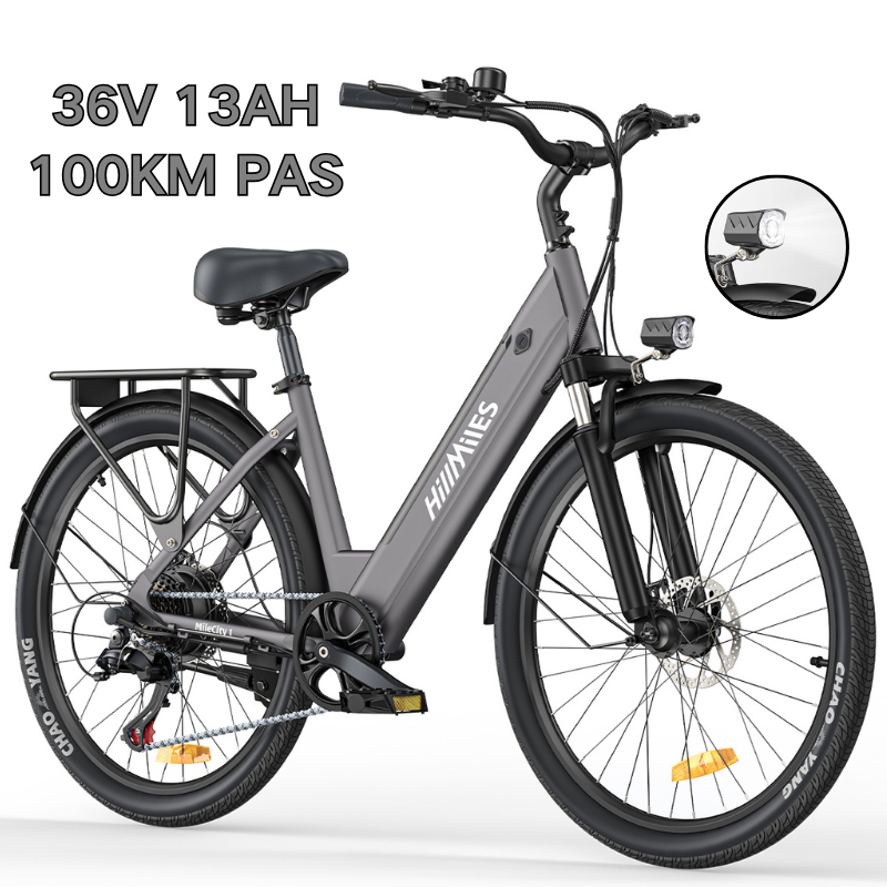 Hillmiles Milecity 350W Electric Bike for Adults 100KM Range 32KMH Speed 36V 13Ah Battery