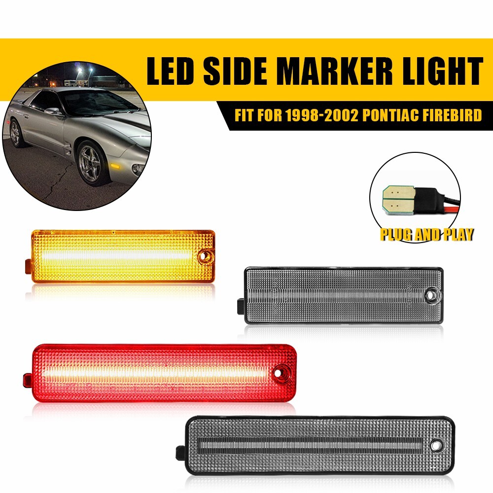 4PCS LED Signal Marker Fender Lights for 1998-02 Pontiac Firebird Front Rear Side