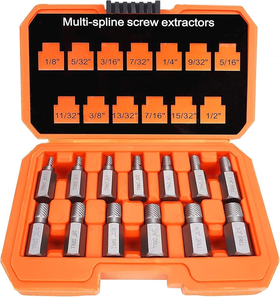 Juego De 13 Extractores De Tornillos, Cabeza Hexagonal Multilínea Fácil NUEVO US