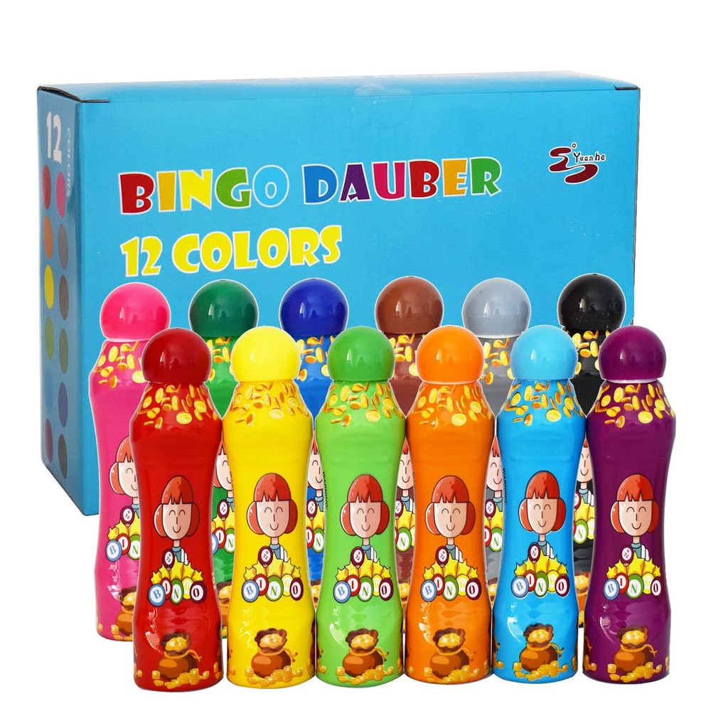 Marcadores de puntos Bingo Daubers - 3 OZ pintura Dotter Bingo Dabbers/Dobbers, juego de 12
