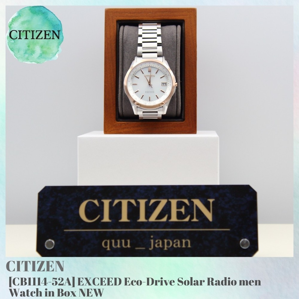 Citizen Exceed Eco-drive Cb1114-52a Radio Solar Silver Dial Men's Watch U0405