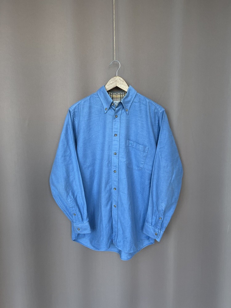 Burberry London mens cotton viscose button shirt size 40 M long sleeve