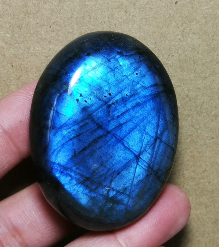 Rare Rainbow Labradorite Stone Palm Reiki Healing
