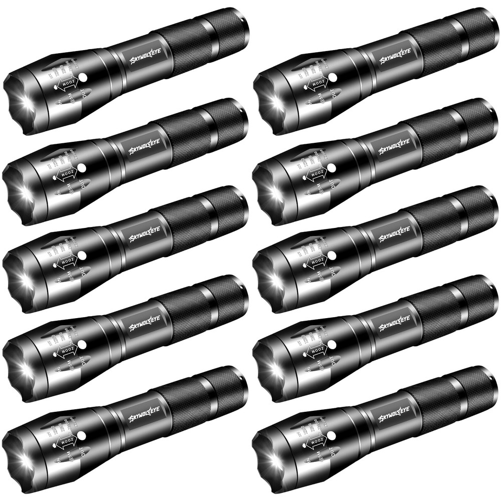 Lot 1-10 Pack Super Bright LED Flashlight Small Flashlights Zoom Working Torch