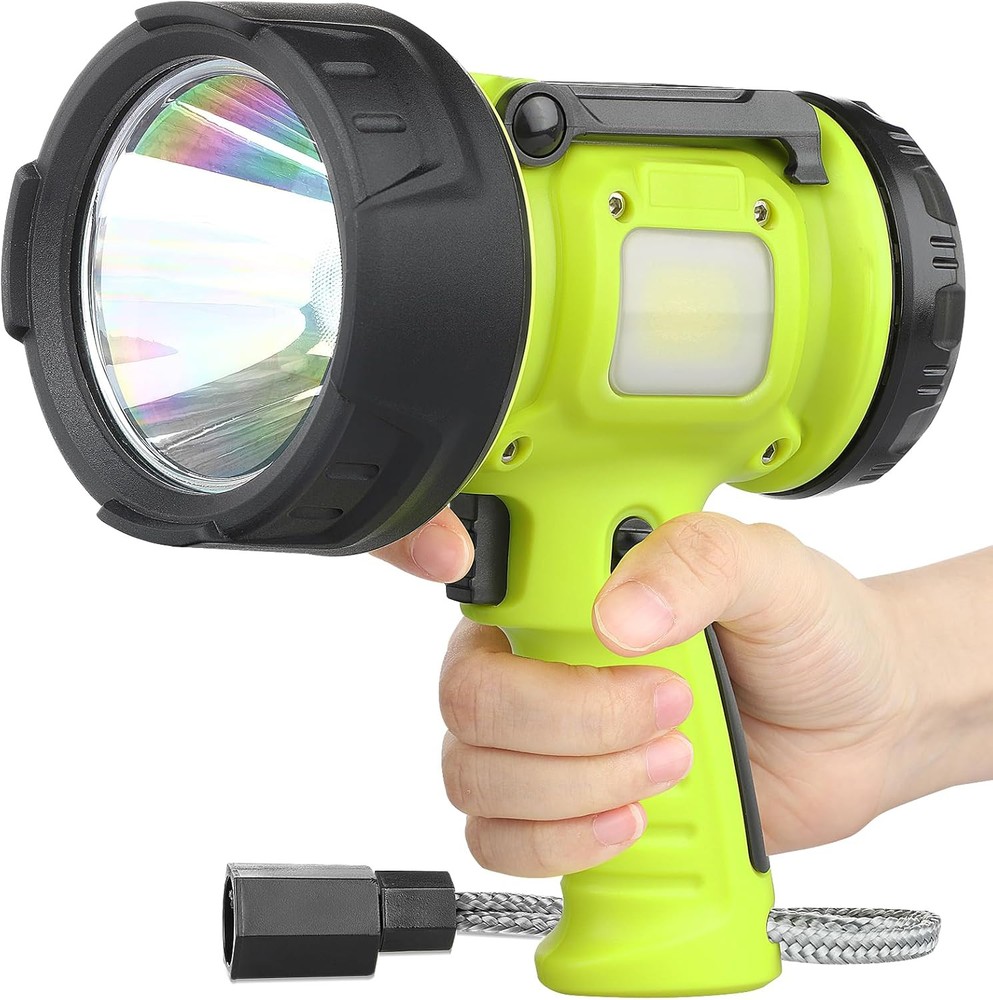 Rechargeable 1000,000 Lumen LED Spotlight Flashlight in Green