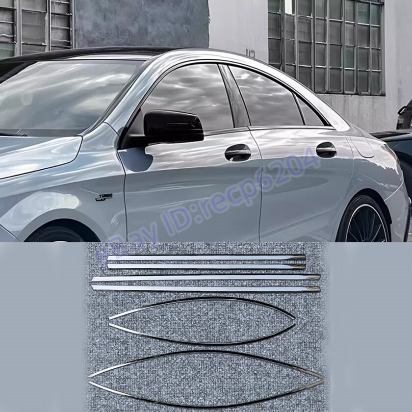 Black Steel Windows Strip Sill Molding Cover Trim For Benz CLA W118 2020-2023