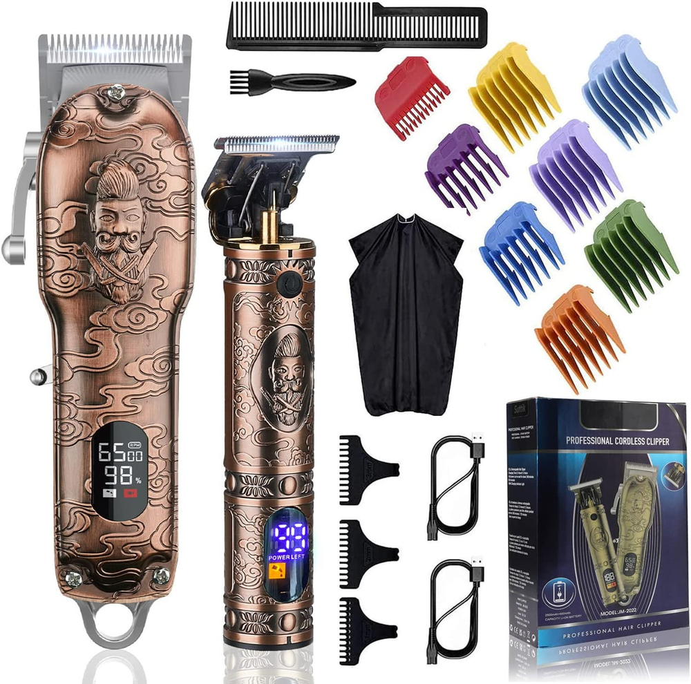 Professional Hair Clippers for Men with Barber Trimmer Set for Home Haircuts