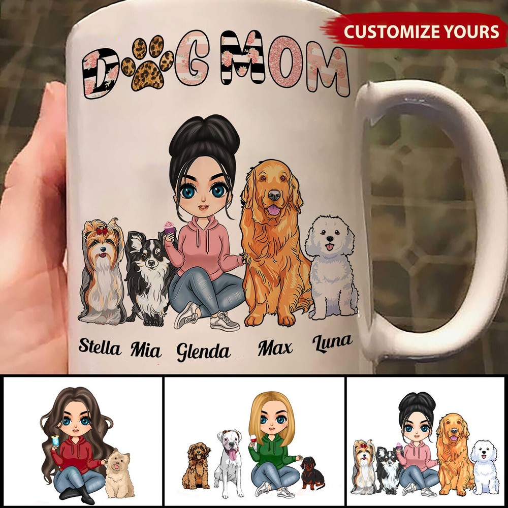 Customize Dog Mom Mug Dog With Name Mug Custom Dog Name Mug Dog Mom Gift